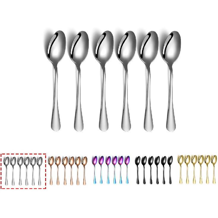 Kyraton 5.5" Mini Coffee Spoons - Stainless Steel, Set of 6 for Parties & Weddings