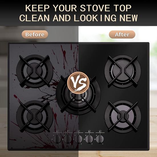 Gasherd Antihaft-Einlage Fleckenabweisend Verformungsbeständig 5-Loch Spritzschutz Effiziente Reinigung PTFE Glasfaser