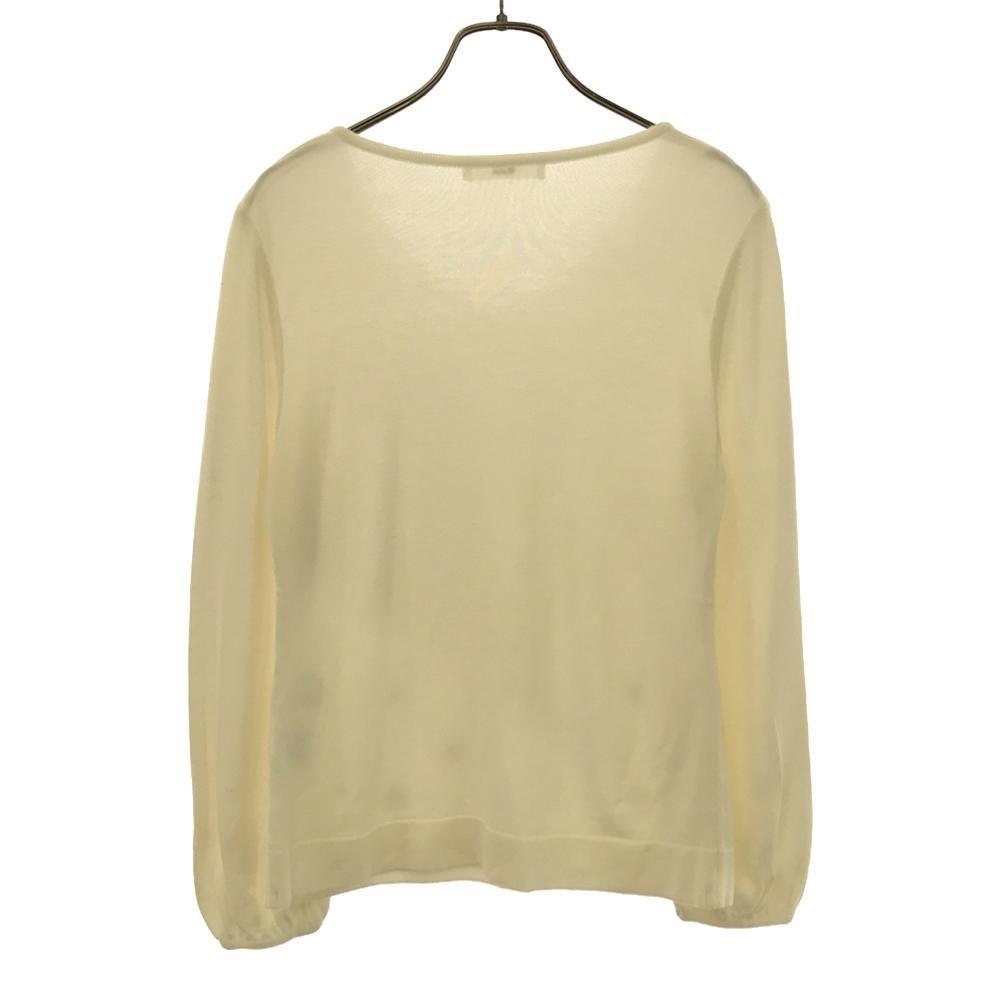 Rene Made In Japan Long Sleeve Balloon Sleeves V-neck Sweater Knit Beads Women Used