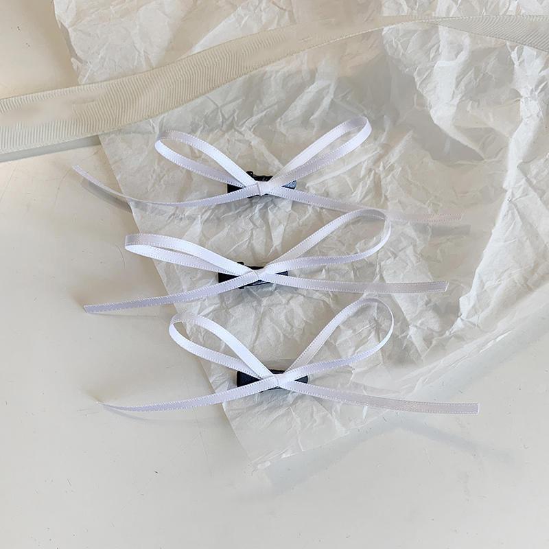 3Pcs Sweet Thin Silk Ribbon Bowknot Hair Clips  Cute Barrettes For Women Girls Colorful Lace Hair Clip Hair Accessories