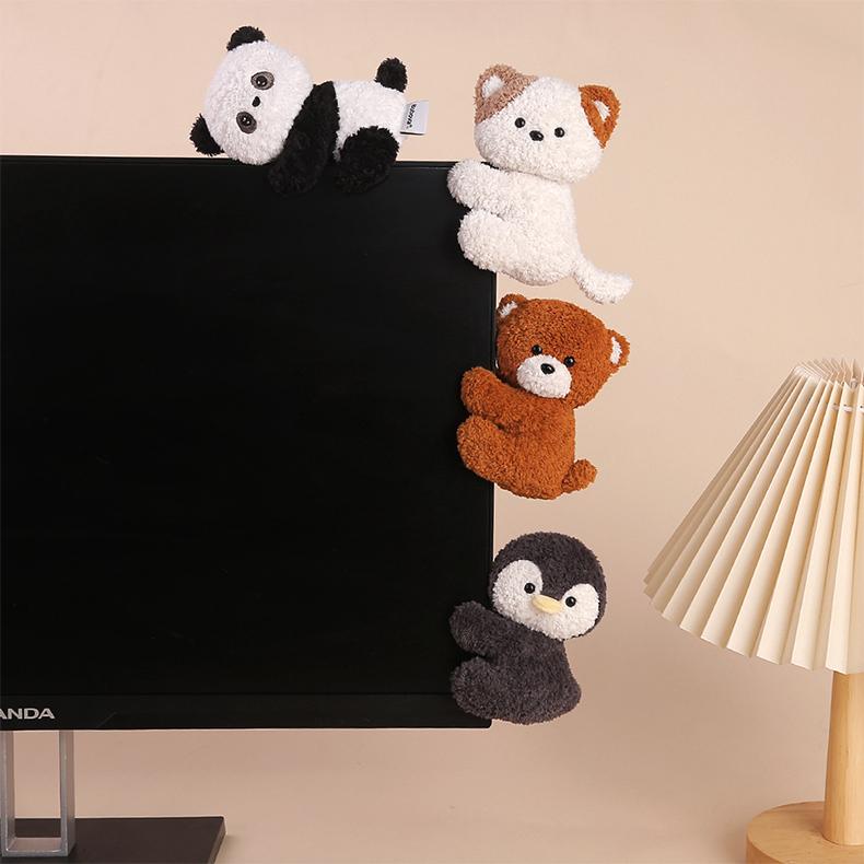 11cm Cute Animal Doll Stuffed Plush Toy Clip Cartoon Anime Bear Dog Monkey Elephant Sheep Pig Penguin Koala Cute Doll