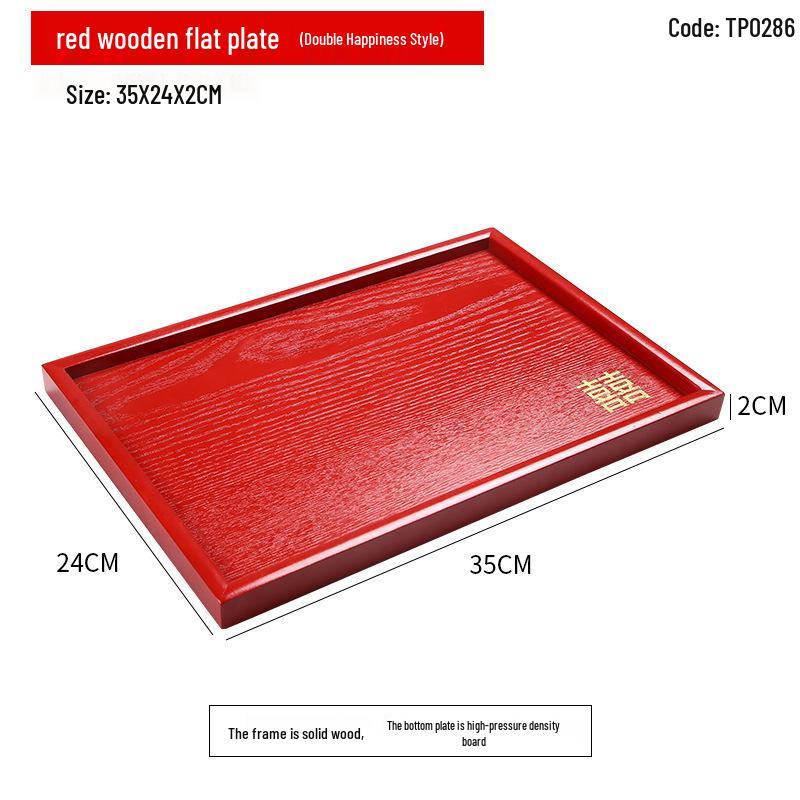 Handcrafted Japanese Orchid Rectangular Wooden Tea Tray with Custom Logo for Hotels and Restaurants