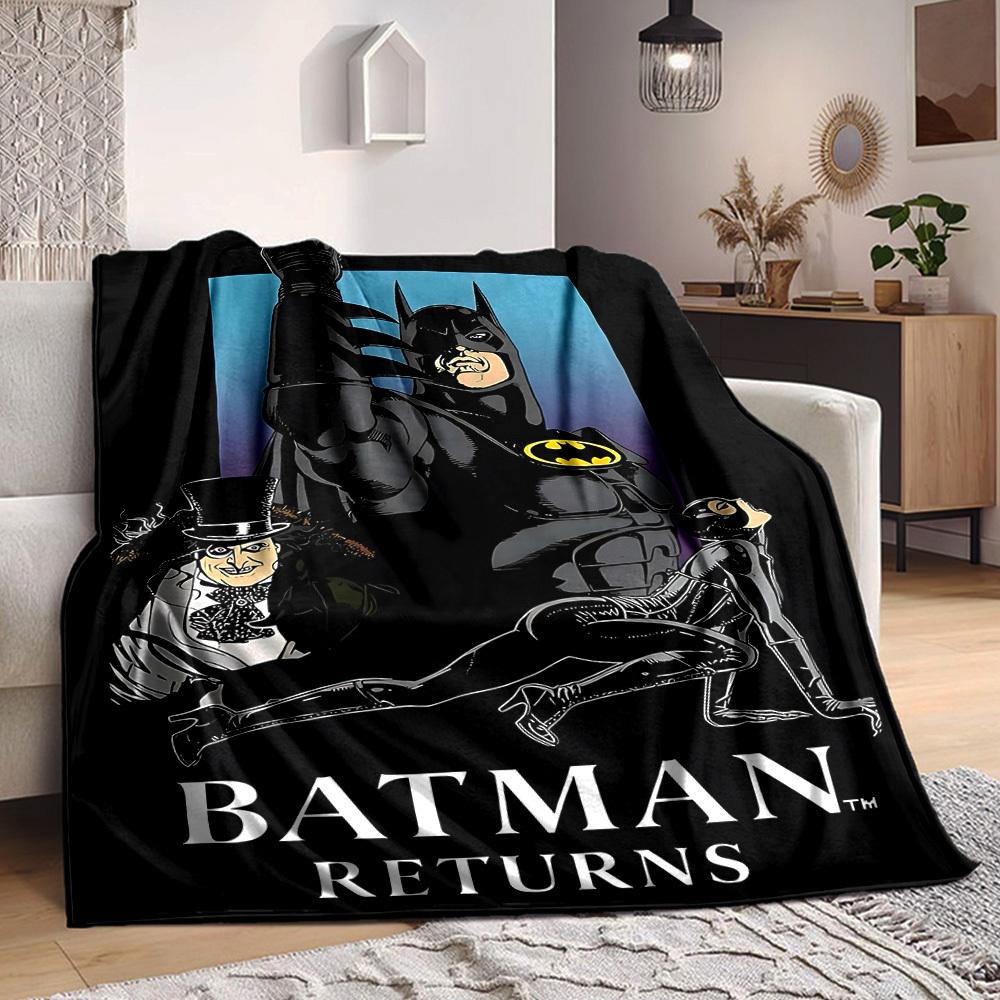 1pc Batman Blanket Lightweight Flannel Throw For Sofa, Bed, Travel, Camping, Livingroom, Office, Couch, Chair, And Bed