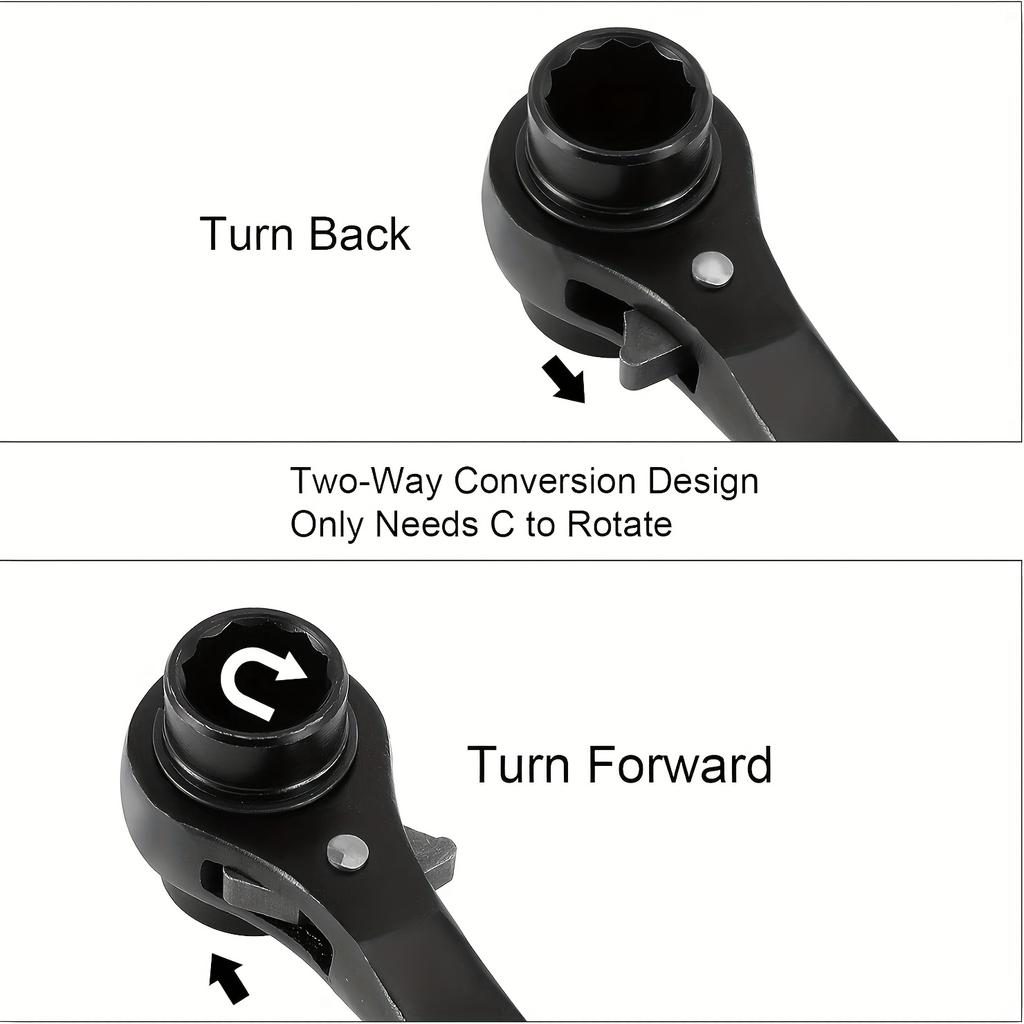 2pcs 19mm/22mm Scaffolding Foot Wrench, Double Sleeve Spiral Ratchet Wrench for Aligning Bolts and Scaffolding