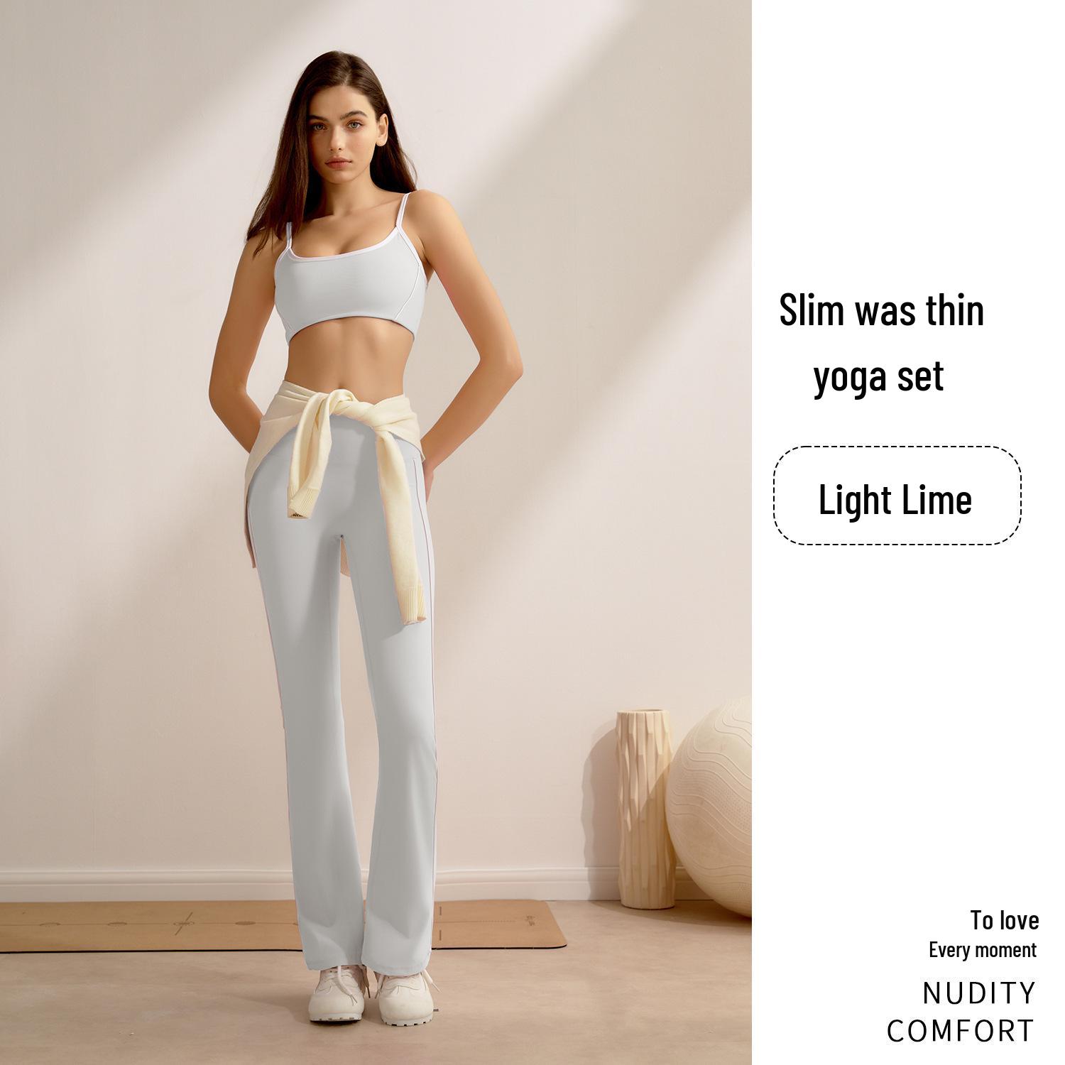 

Jiuyi Yoga Set: High-Intensity White Trim Suspender Top with Shockproof High-Waisted Hip-Lifting Leggings for Running and Fitness Small