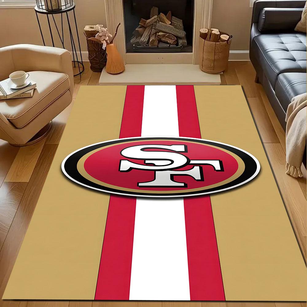 Rotes und goldenes ovales Logo-Design gemusterter Teppich, rutschfeste Matte geeignet für Wohnzimmer- und Schlafzimmer-Sofas
