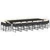 VidaXL 17-piece Garden Dining Set Cushions Black Braided Resin 3278189