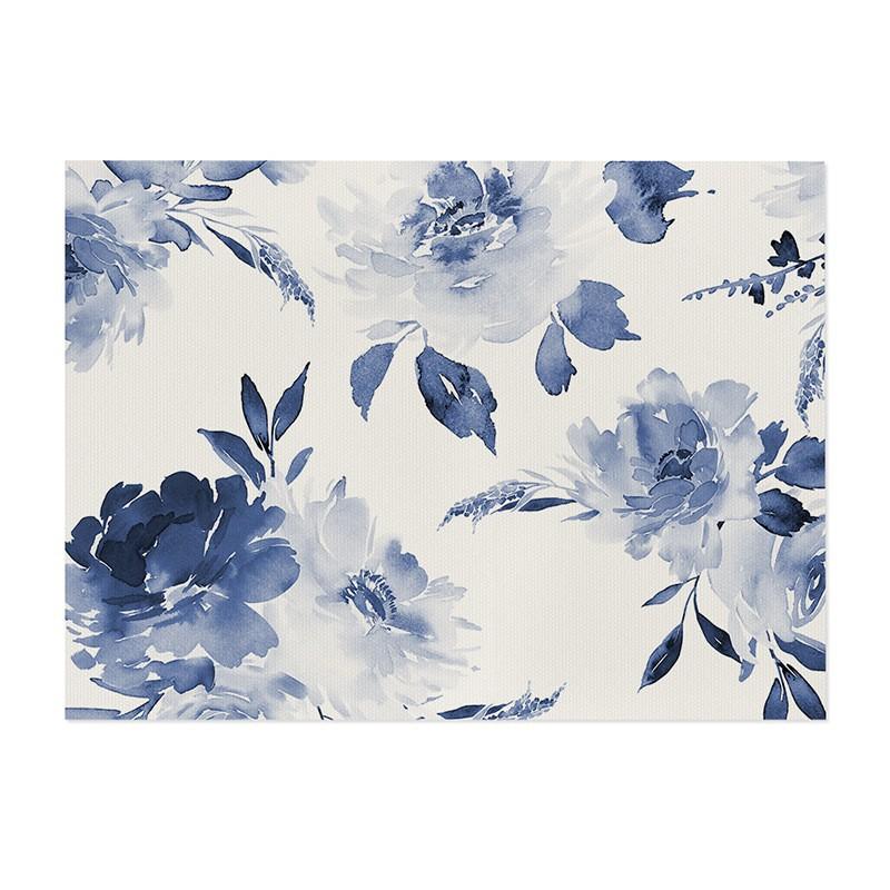 Flower Linen Placemat Bowl Plate Non-slip Insulating Protection Mat Home Desktop Protector for Party Kitchen Decor Gift