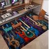 Music Guitar Theme Soft Crystal Velvet Rug Custom Name & Text Print Non Slip Floor Rug for Bedroom Living Room