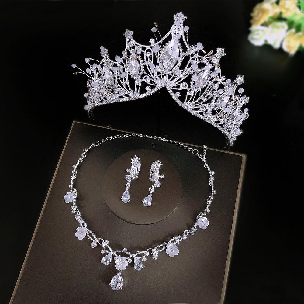 New Handmade Baroque Hair Accessories Crown Children's Atmospheric Crystal Headdress  Alloy Crown