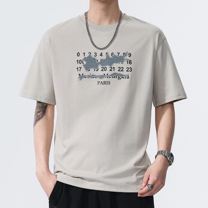 

Новая летняя мужская футболка с круглым вырезом, с коротким рукавом, тонкая, повседневная, молодежная, с рукавом до локтя 4XL