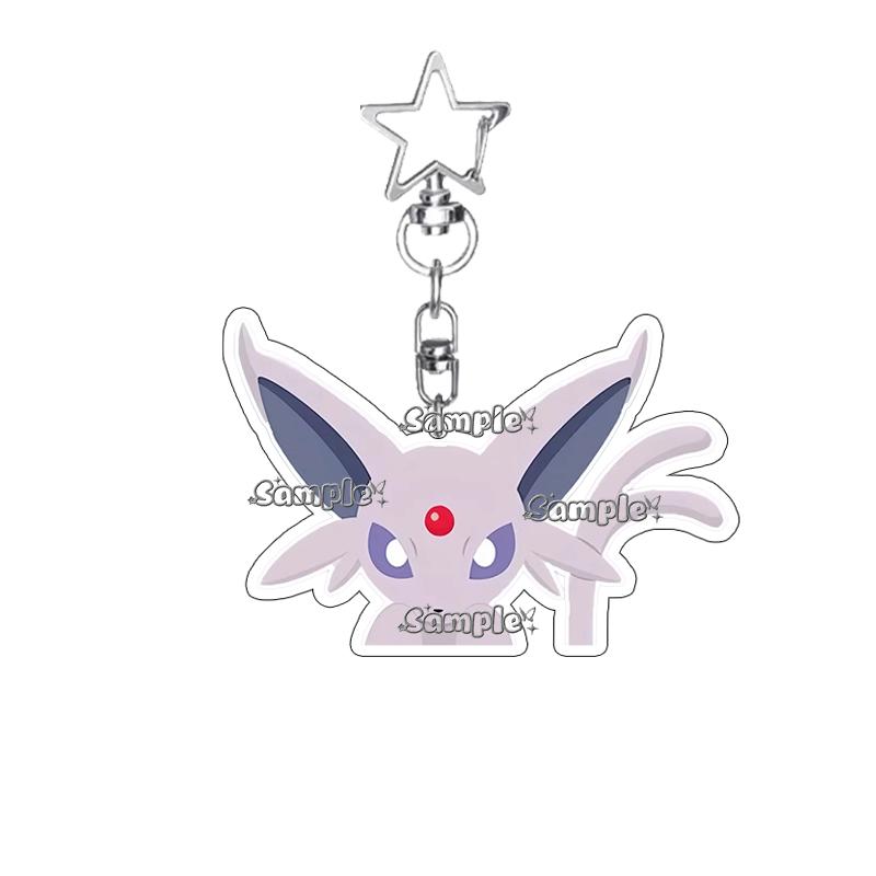 Kawaii Eevee Vaporeon Flareon Q Version Anime Characters Acrylic Keychain Umbreon Cartoon Ornaments Backpack Charm Accessories