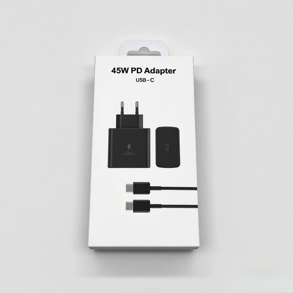 45W Fast Charger for Samsung S24 - Compatible with EU, US, and UK Standards