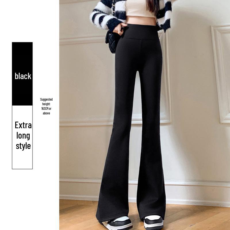 Women's High Waist Black Micro Flare Slimming Pants