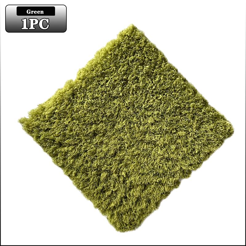 Thickened Plush Foam Interlocking Floor Mat Fluffy Puzzle Carpet Tiles Soft Anti Slip Shaggy Area Rug Playmat with Edgings