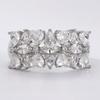 Elegant CopperColor Inlaid White CZ Women's Ring Geometry Daily Wear Party Jewelry