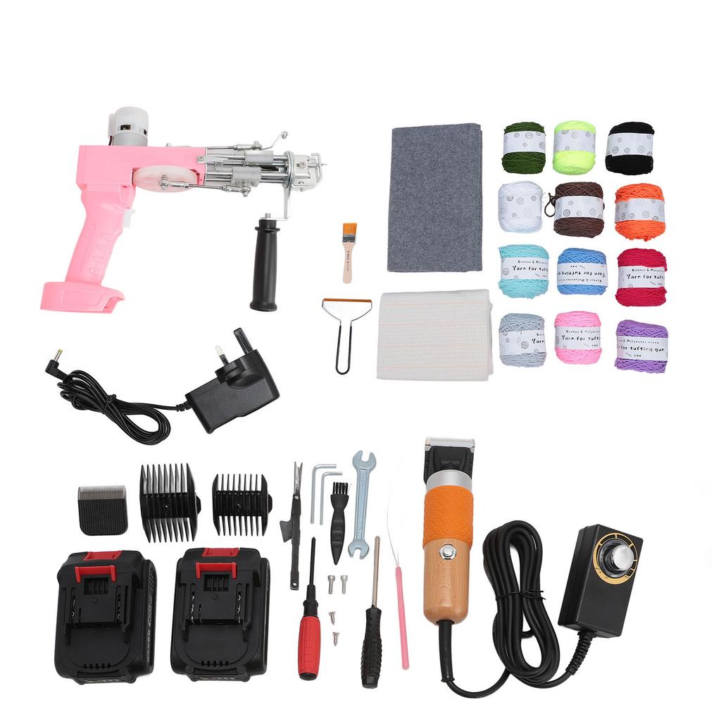 Rug Tufting Starter Kit Battery Powered Cordless Tufting Machine for Home Crafts Carpet Weaving