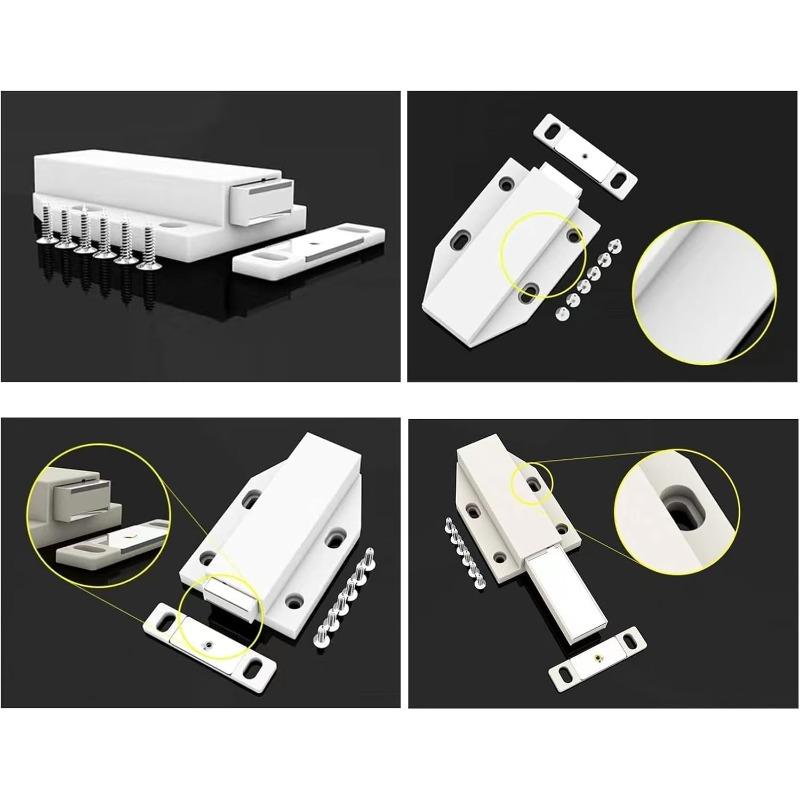 2pcs Push to Open Magnet - Cabinet Door Opener Tip On for Furniture - Heavy Duty - Includes Mounting Material
