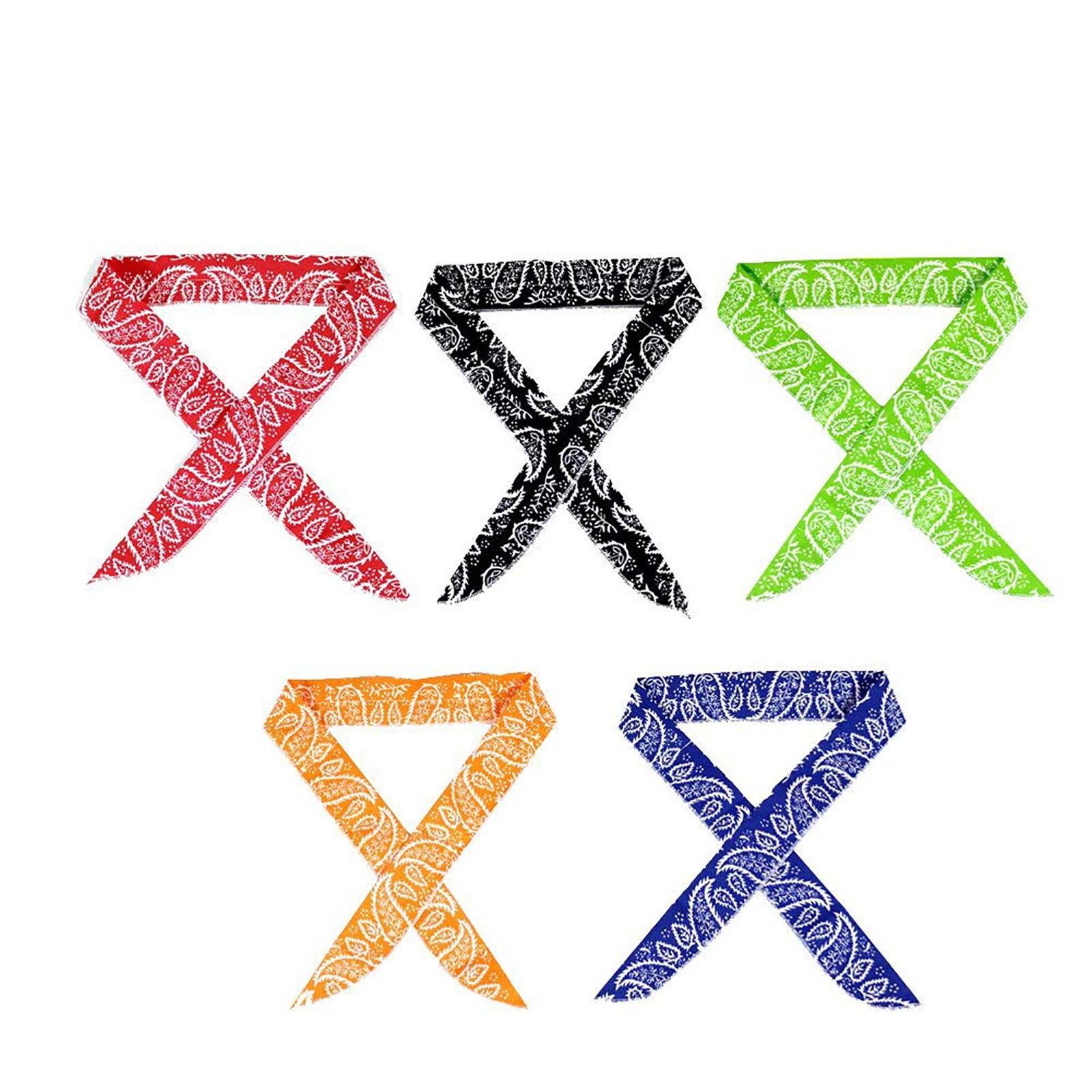 

5 Pcs Cool Scarf Neck Wrap Reusable Ice Scarf Instant Cooling Chill Ice Sports Towel Wristband for Yoga Workout Backpacking