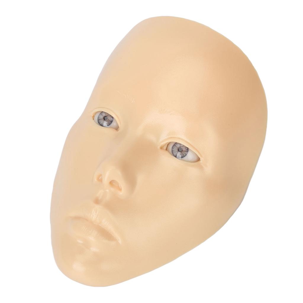 5D Silicone Makeup Practice Mannequin Set Reusable Makeup Full Face with False Eyelashes Stand