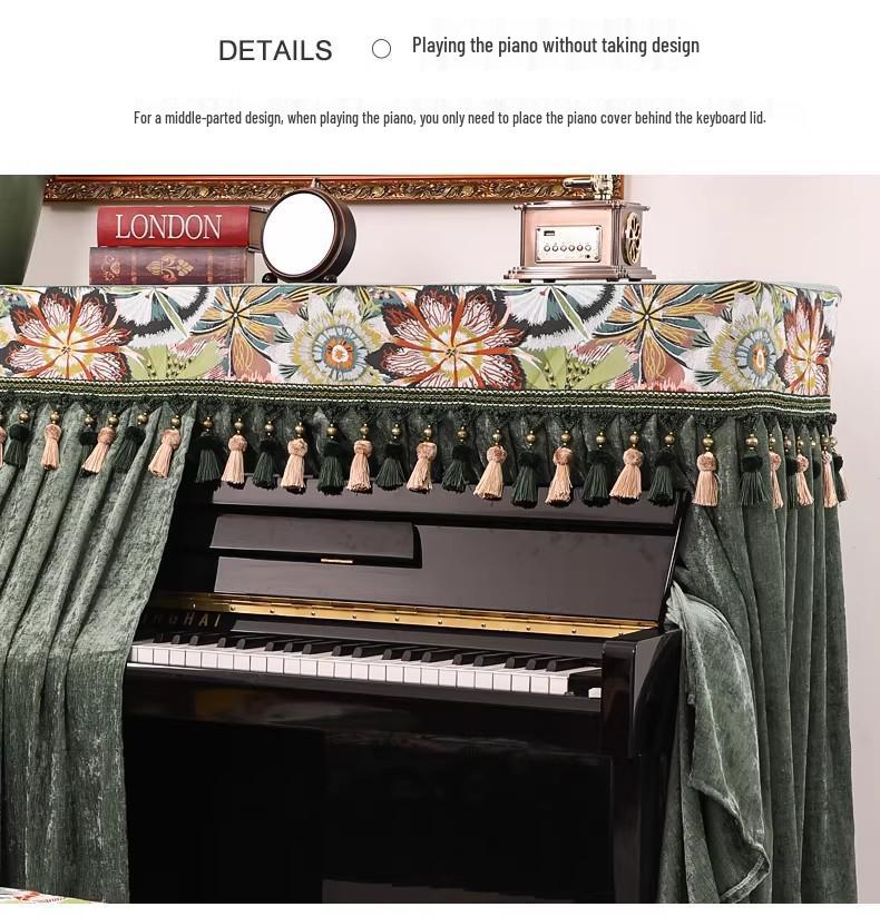 Luxurious American Retro Piano Dust Cover - Modern High-Grade Fabric