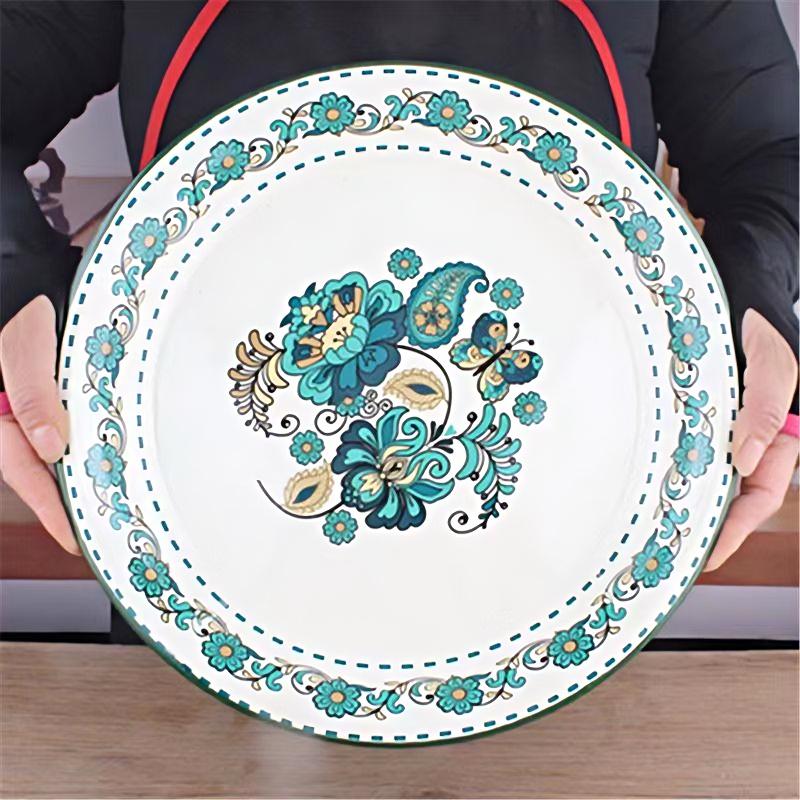 YAHOO Speciale Set Bacinelle Smaltate Thi per Uso Domestico Bacinella per Lavare Verdure Bacinella per Ripieno Ravioli rotonda ape Utensili da Cucina Fatti a Mano