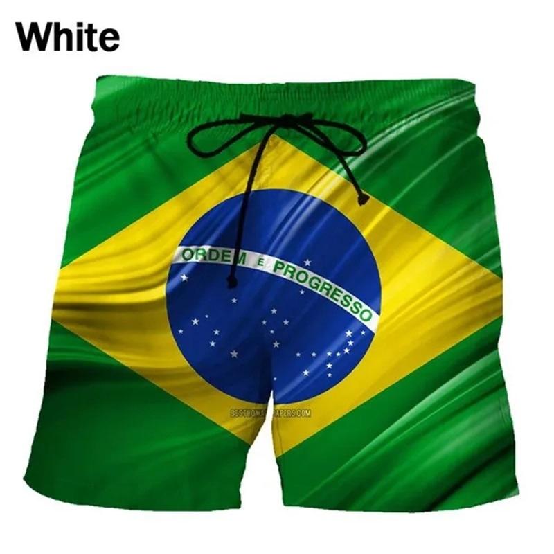 3D-Druck Brasilien Flaggenmuster Badeshorts Für Männer Sommer Mode Lässig Boardshorts Herren Outdoor Sport Fitnessstudio Schwimmhosen