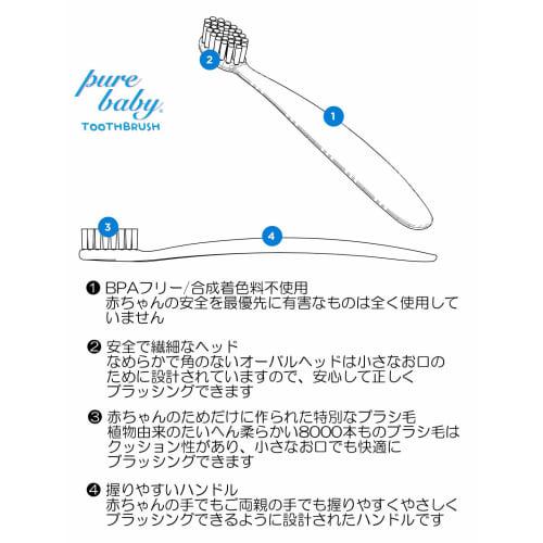 Radius Pure Toothbrush (for Babies 6 Months and Up) (Single Item) BPA-Free, No Coloring Agents