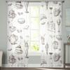 Afternoon Tea Cake Dessert White Curtain Living Room Home Kitchen Bedroom Window Decor Chiffon Tulle Voile Curtains With Light Filtering Polyester