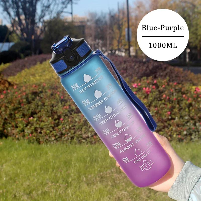 Water Bottle Motivational Sport Water Bottle Leakproof Drinking Bottles Outdoor Travel Gym Fitness Jugs For Kitchen