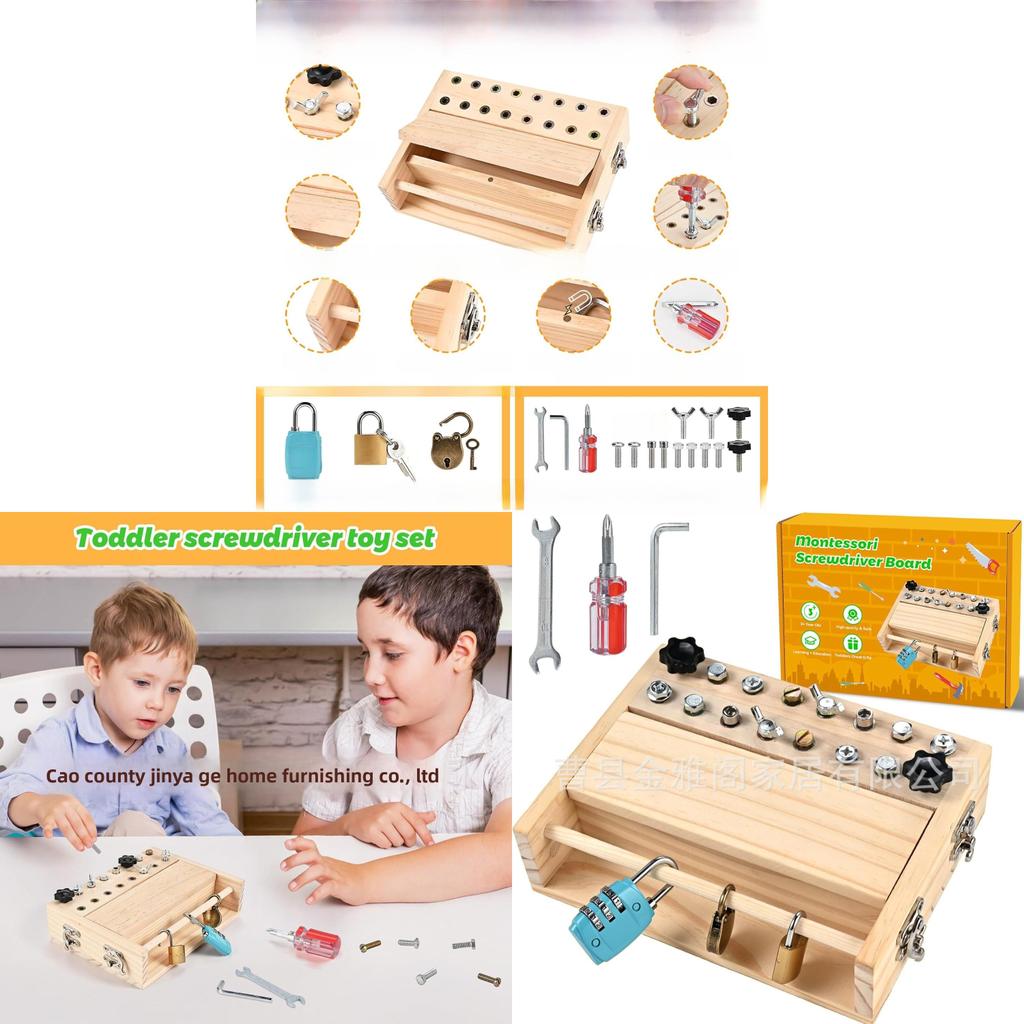 Montessori Schraubenzieherbrett Lernspielzeug Aus Holz Für Kinderentwicklung