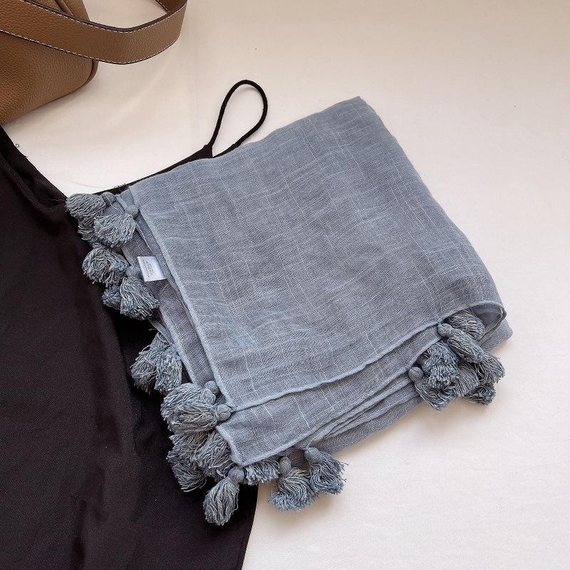 Cotton and Linen Scarf, Solid Color Beard Antique Shawl, Scarf, Desert Dubai Abu Dhabi Headscarf