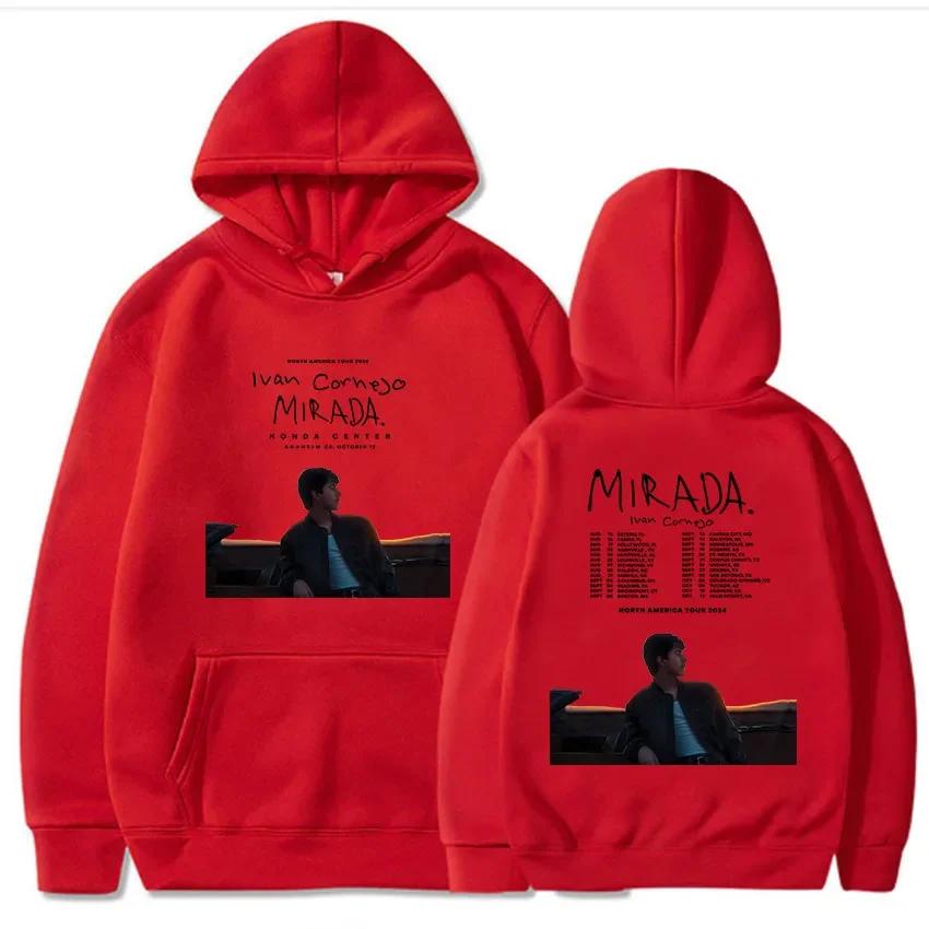 Ivan Cornejo Mirada Hoodies Manga Longa Harajuku Moda Moletom com Bolso Casual Com Capuz Pulôver Tour 2024 Impressão Moletom Com Capuz