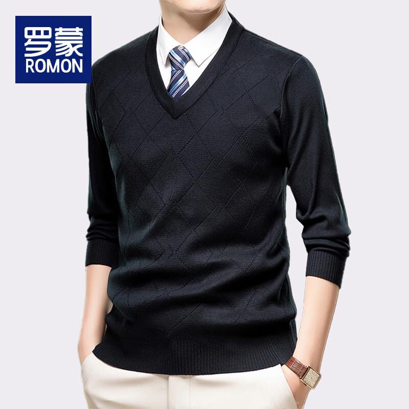 

Romon LZ6533 Men s V-Neck Pullover Sweater 4XL