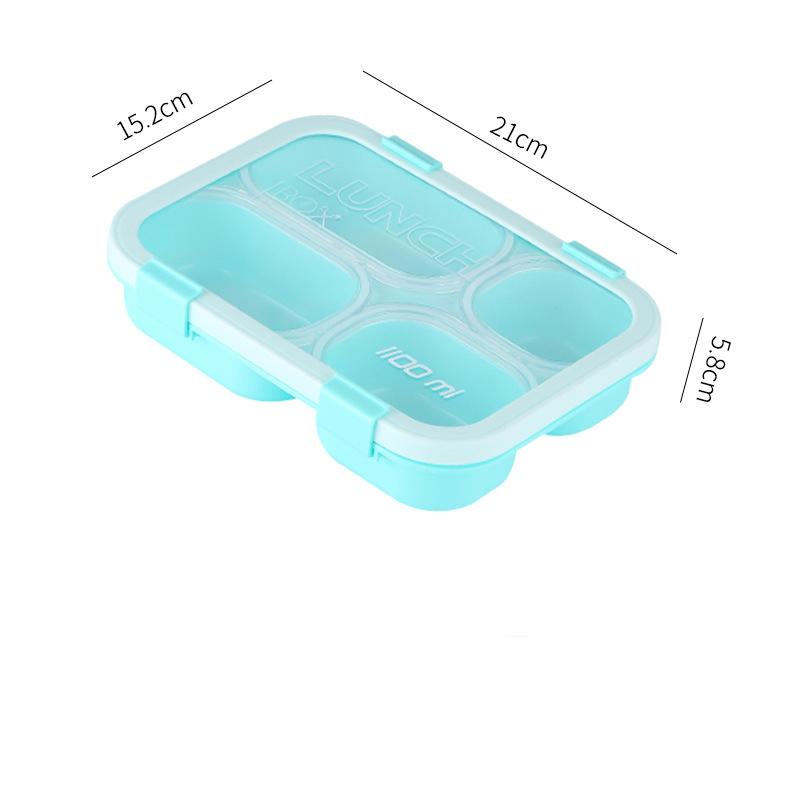 Macaron Colors Bento Box Plastic Large Capacity Lunch Box Children School Picnic Compartment Food Container Kitchen Supplies