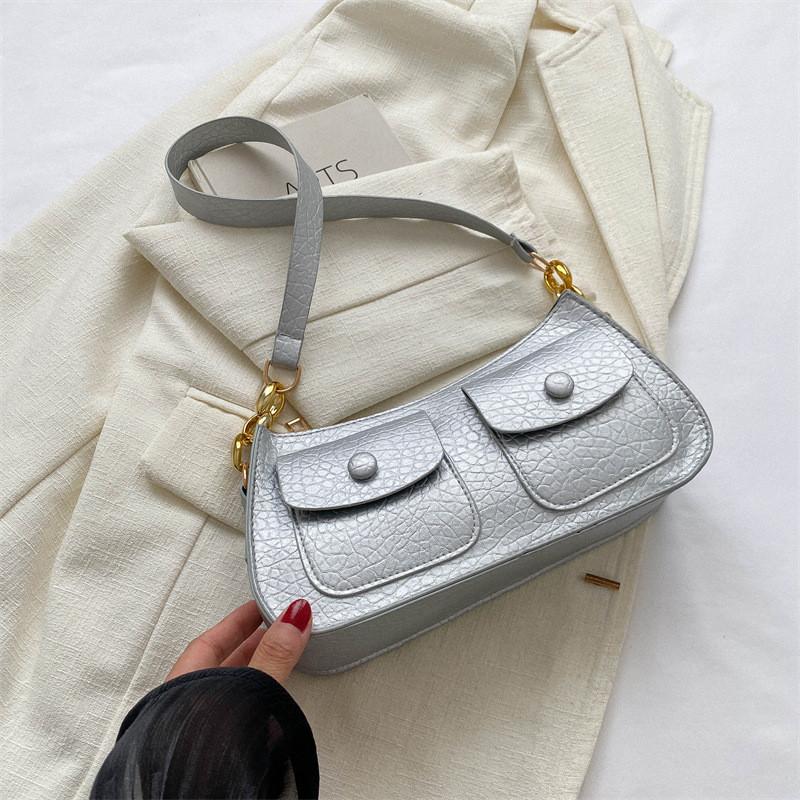Trendy Chic Small Crossbody Bag Korean Armpit Bag For Ladies Urban Minimalist Style розовый