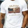 Unisexs Summer Pure Cotton Fashionable Casual Loose Texas Longhorn Cow Skull Pattern Printed Round Neck Short Sleeved Tshirt Soft