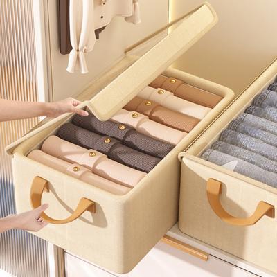 Kleideraufbewahrungskorb mit verstärktem Griff Stapelbarer Aufbewahrungsbehälter mit großem Fassungsvermögen und Deckel Kleiderorganizer