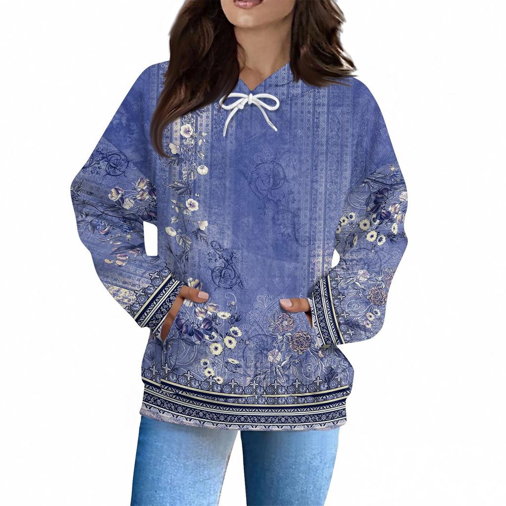 Women's Fashion Daily  Casual Hoodie Long Sleeve Printed Top