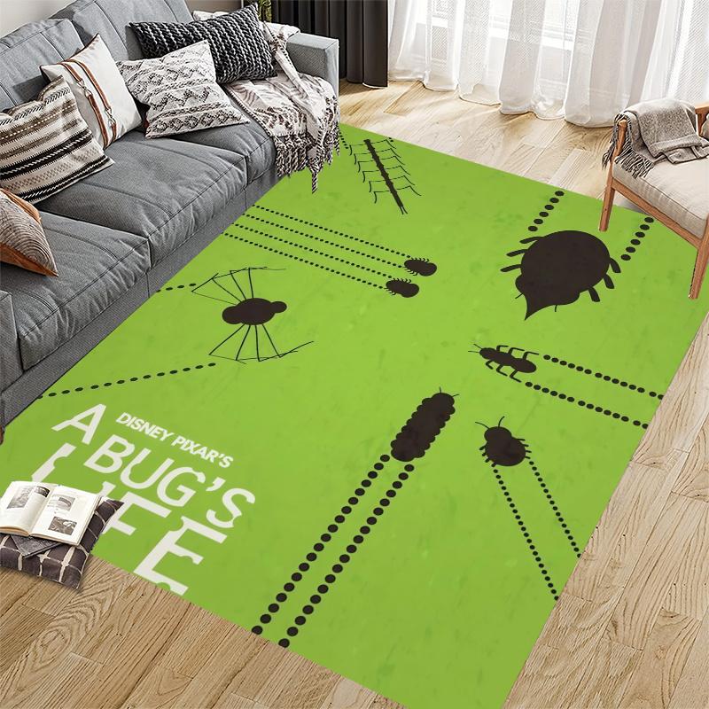 A Bug's Life Home Sofa Decoration for Living Room & Bedroom, Non‑Slip Play Flannel Floor Mat for Game Room