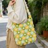 Handmade Crochet Shoulder Bag For Women Colorful Flower Patchwork Hollow Out Knitted Tote Bag Boho Style Casual Travel Handbag