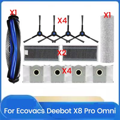 A65T-Ersatz für Ecovacs Deebot X8 Pro Omni Staubsauger Ersatzteile Walze Seitenbürste Hepa-Filter Staubbeutel