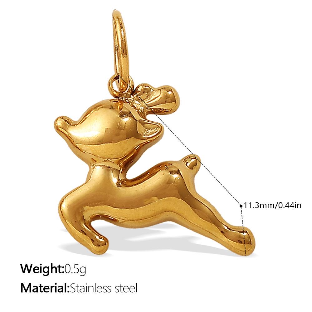 18K Gold-Plated Stainless Steel Elephant Pendant for Necklace or Bracelet