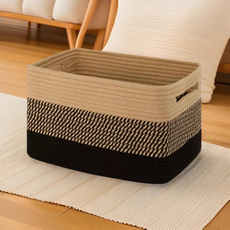 Cotton Rope Woven Basket: Desktop Organizer & Toy Storage