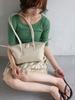 Atmyfingertip Folded Boston Nylon Bag Ivory