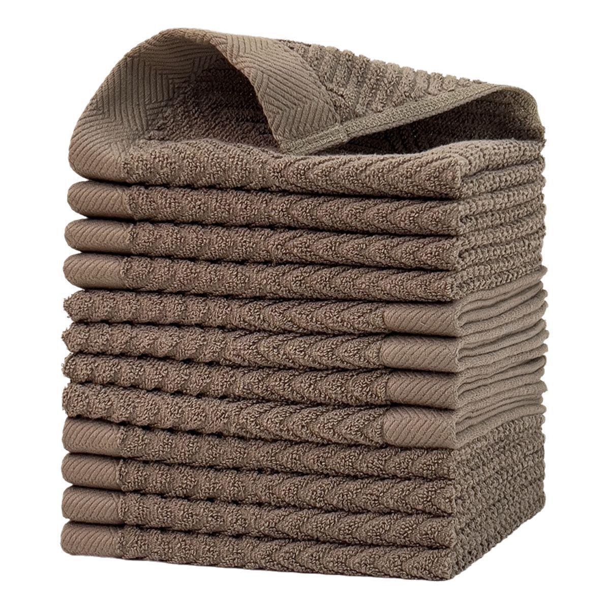 

Хлопковое квадратное полотенце, хлопковое маленькое полотенце для мытья рук, 12 упаковок, теплые и удобные домашние ежедневные потребности, искусно сотканные полотенца 34*34CM