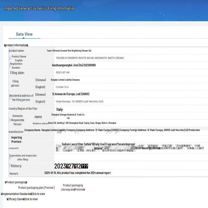 Tesori d'Oriente Nourishing Shower Gel Gift Set