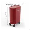 Small Lavatory Trash Can with Lid SpaceSaving Press Compact Garbage Bin for