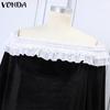 VONDA Women Summer Lace Off Shoulder Top Short Skirt Sets