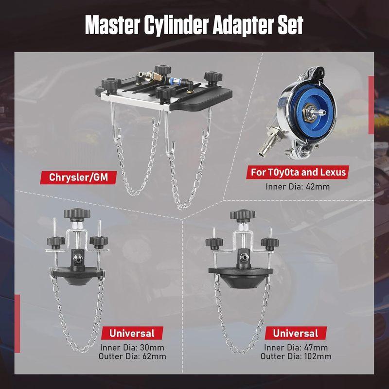 12-Piece Brake Bleeder Kit with Quick Connector and Master Cylinder Adapter for Most Vehicles